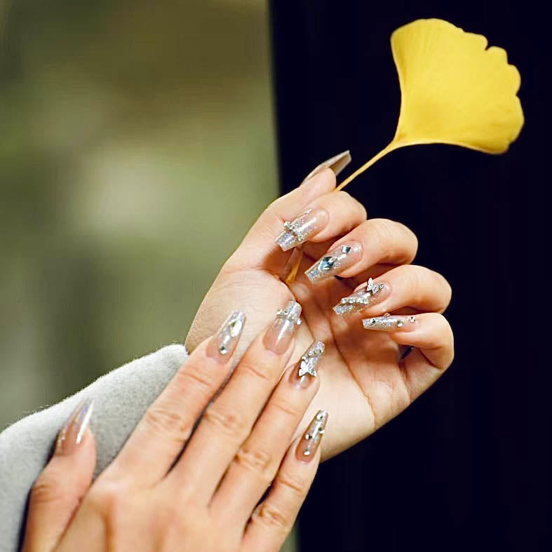 Crystal Wings Press-On Nails