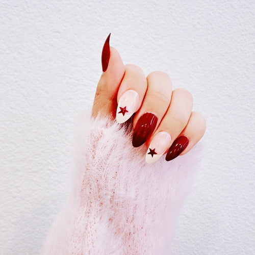 Crimson Star Muse Press-On Nails