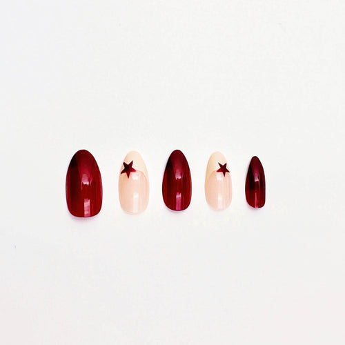Crimson Star Muse Press-On Nails