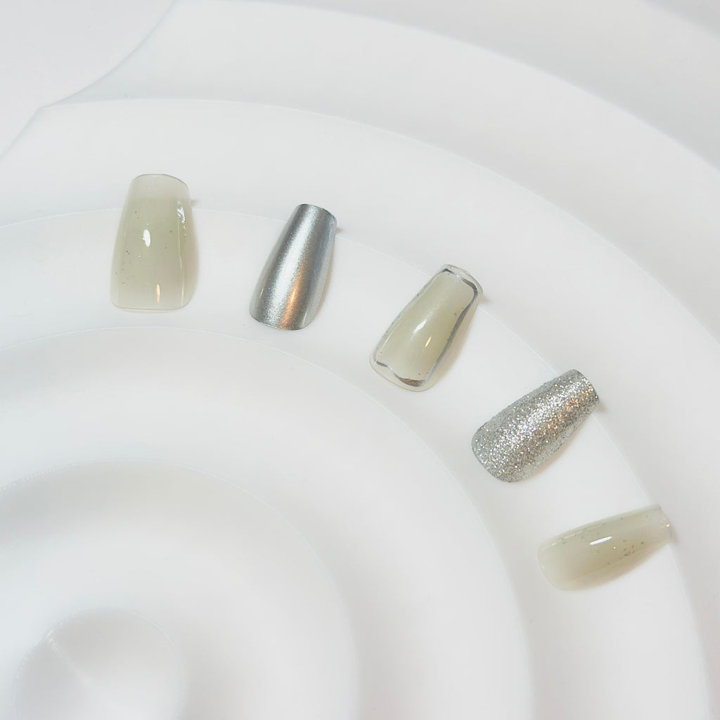 Frosted Halo Press-On Nails