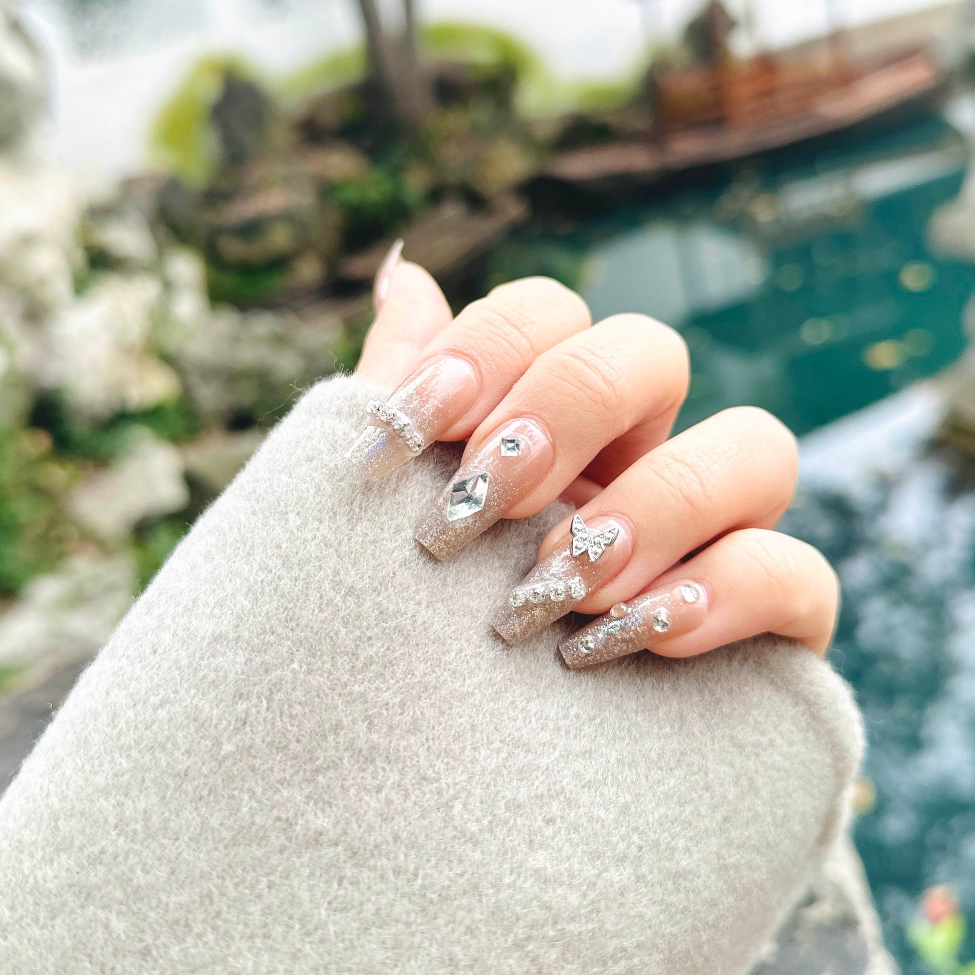 Crystal Wings Press-On Nails